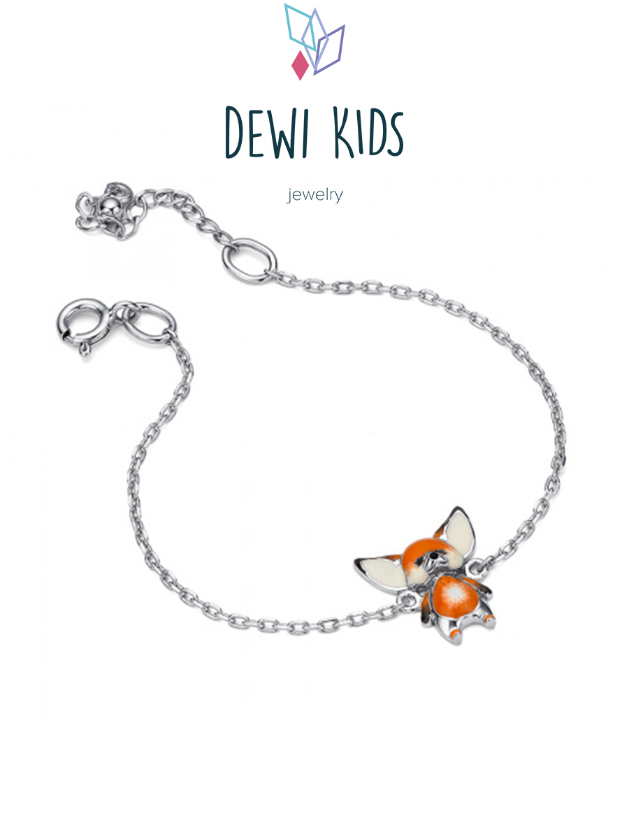 Браслет из серебра 14 см DEWI KIDS 901051925, фианит/эмаль