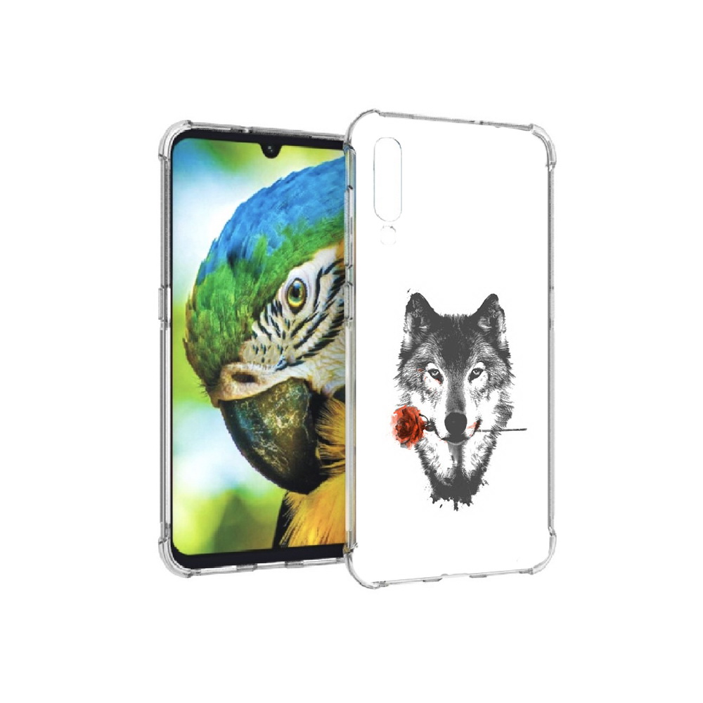 

Чехол MyPads Tocco для Xiaomi Mi 9 волк с розой (PT126035.255.270), Прозрачный, Tocco