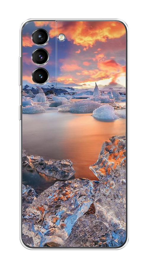 

Чехол на Samsung Galaxy S21 "Ледники", Синий;оранжевый, 2101850-2
