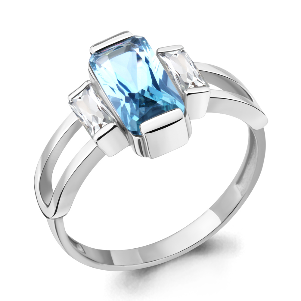 

Кольцо из серебра с фианитом Aquamarine Aquamarine 6954892_925_р р. 18, 6954892_925_р