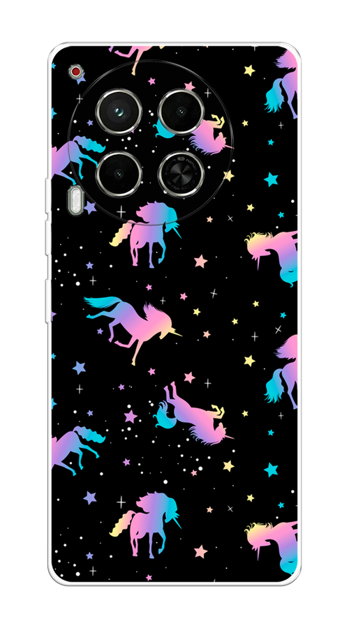 

Чехол на Tecno Camon 30 5G "Единороги градиент", Черный;розовый;голубой, 305550-1