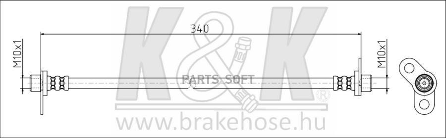 

Шланг Тормозной Kиk Ft1745 Mmc Asx, Outlander 10- Задн. K&K арт. FT1745