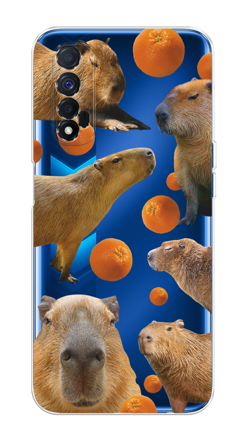 

Чехол на Oppo Realme 7 "Капибара и апельсины", Бежевый;оранжевый, 254150-1