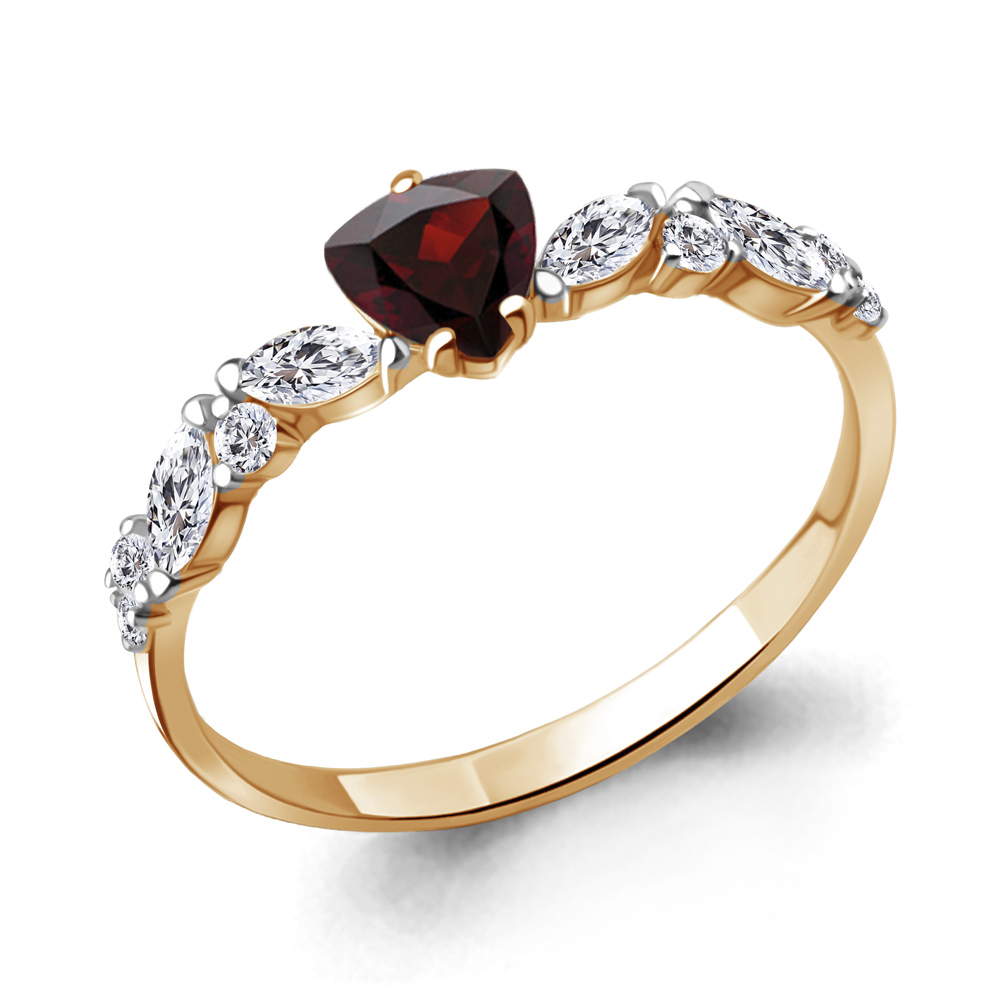 

Кольцо из серебра с гранатом Aquamarine Aquamarine 6954703А_925_з р. 17, 6954703А_925_з