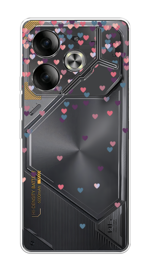 

Чехол на Tecno Pova 6 "Посыпка сердечки", Розовый;фиолетовый, 305350-1