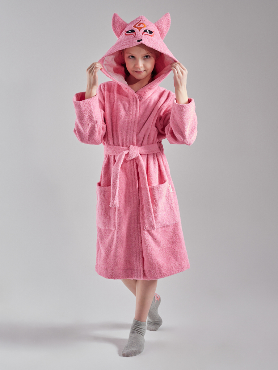 Халат детский Wesen 22030, розовый, 140 babybunny детский махровый банный халат с вышивкой кошечка
