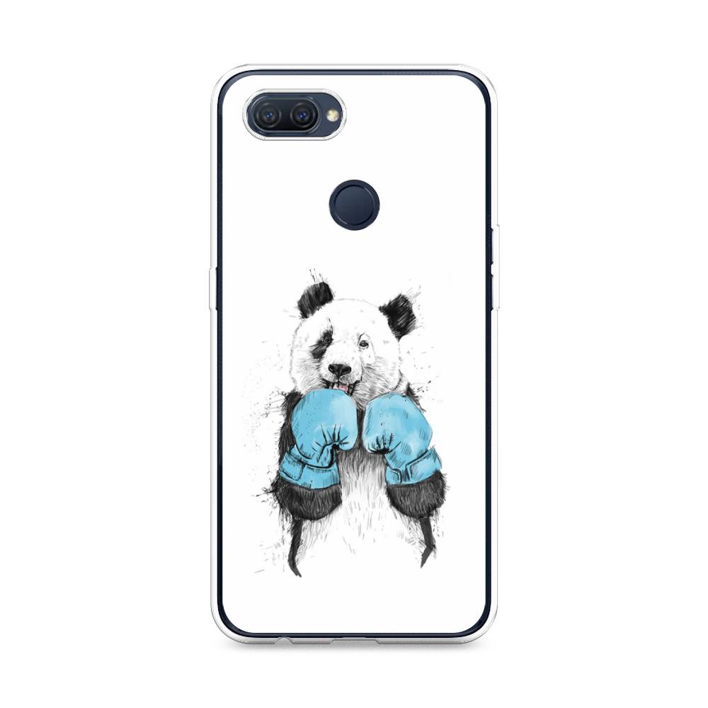 

Чехол для Oppo A12 "Панда боксер", Голубой;белый;серый, 253450-1