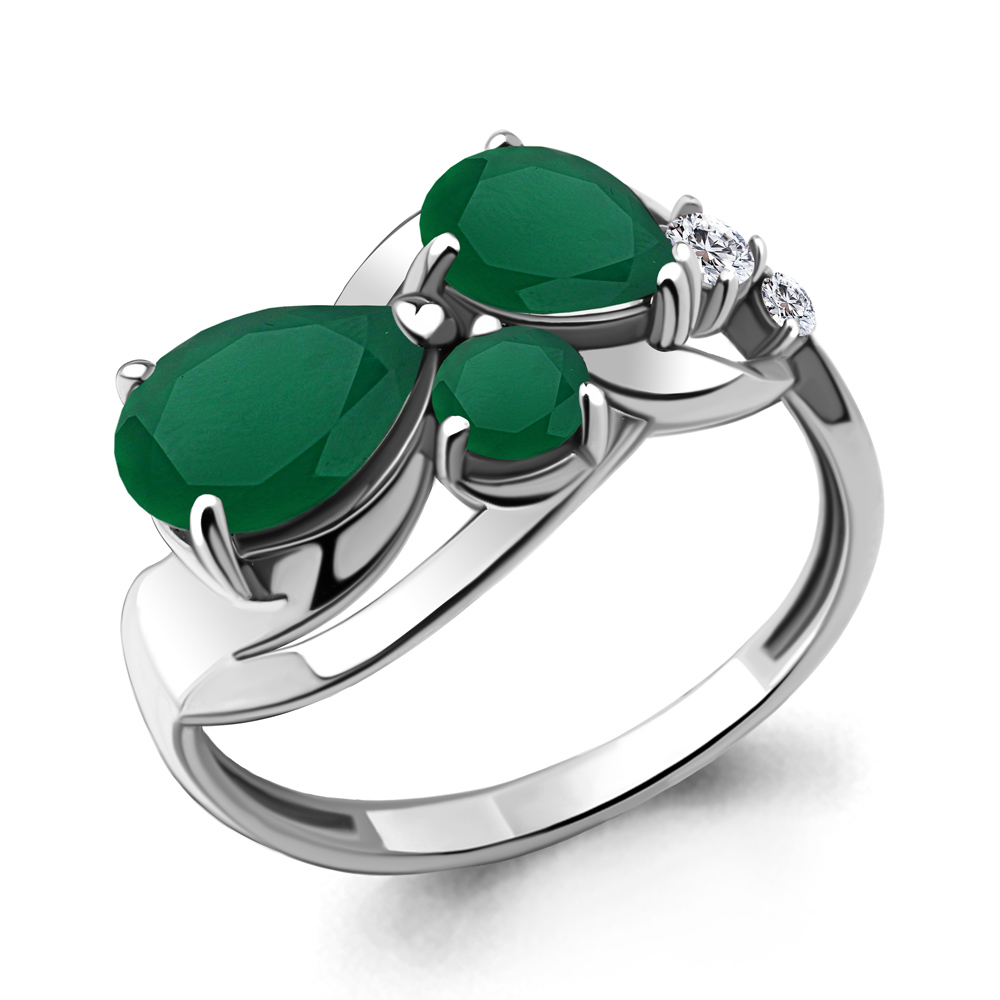 

Кольцо из серебра с агатом\фианитом Aquamarine Aquamarine 6954509А_925_р р. 18,5, 6954509А_925_р