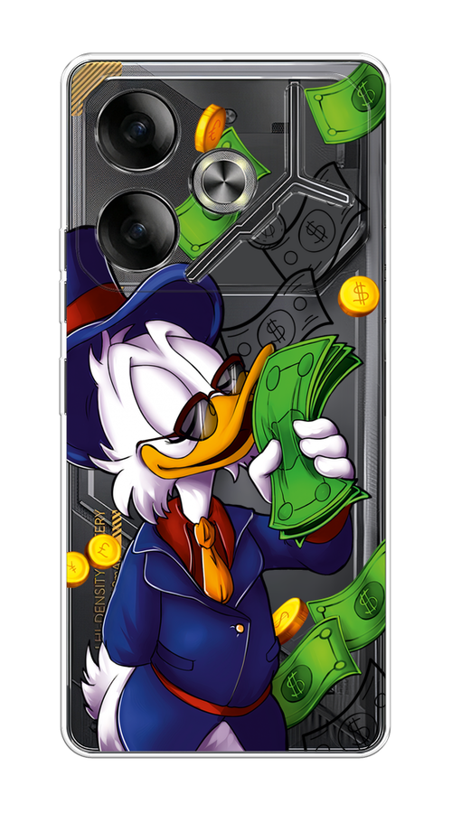 

Чехол на Tecno Pova 6 "Scrooge McDuck with Money", Синий;зеленый;белый, 305350-1