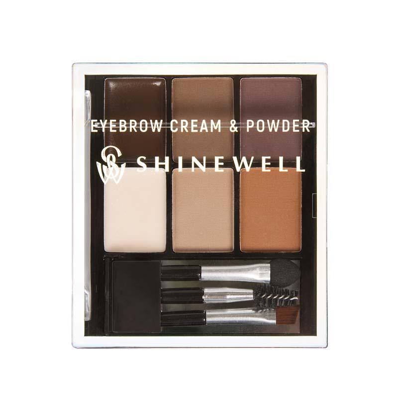 Набор для бровей Shinewell Eyebrow Cream & Powder т 03 палетка для контуринга dodo girl face contour powder panel 10 оттенков набор b