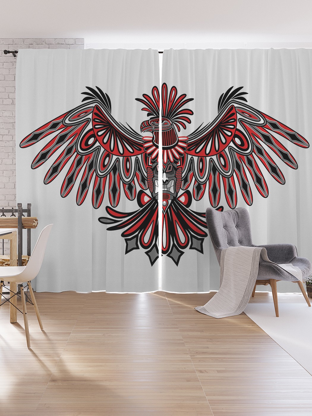 

Шторы под лён JoyArty "Этнический орел", серия Oxford DeLux, 340х265 см, Этнический орел