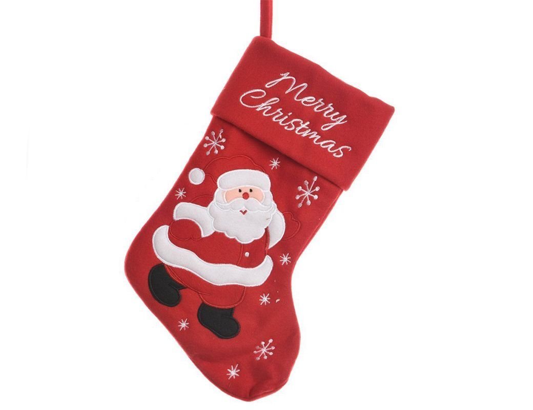 Носок для подарков MERRY CHRISTMAS: САНТА, полиэстер, 40 см, Kaemingk