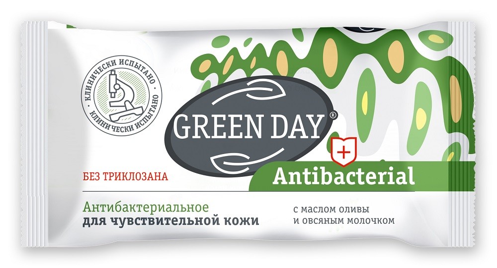 Мыло антибактериальное, для чувствительной кожи Green Day Antibacterial 90 г