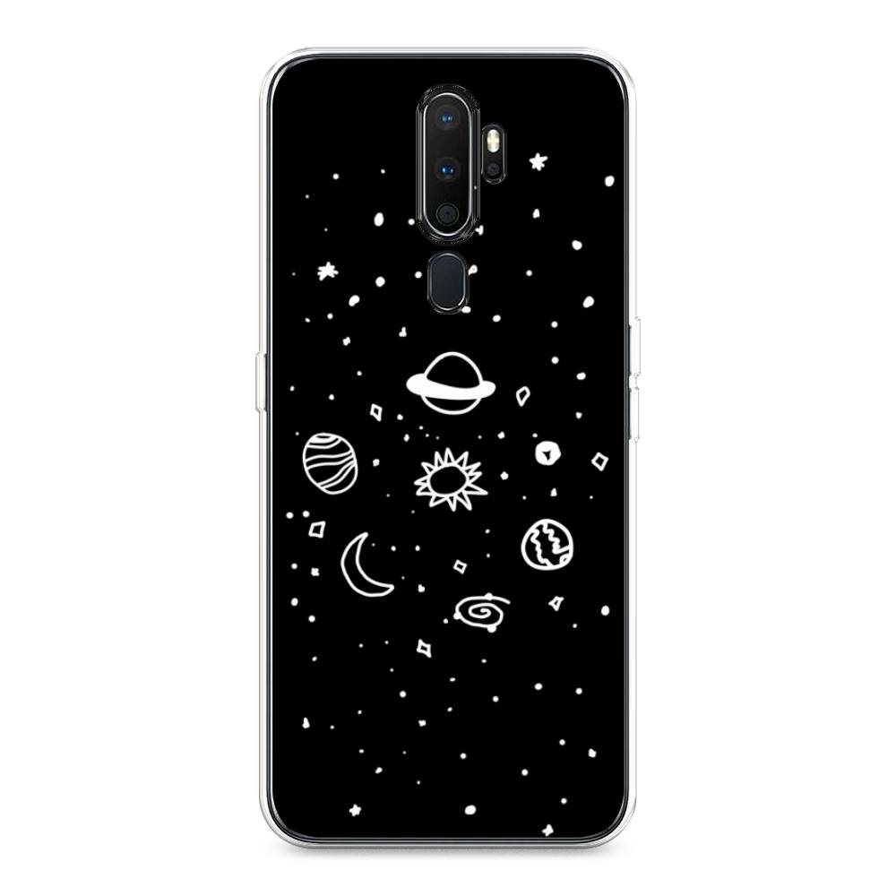 

Чехол на Oppo A5 "Дудл солнечной системы", Бежевый;серый, 251950-2