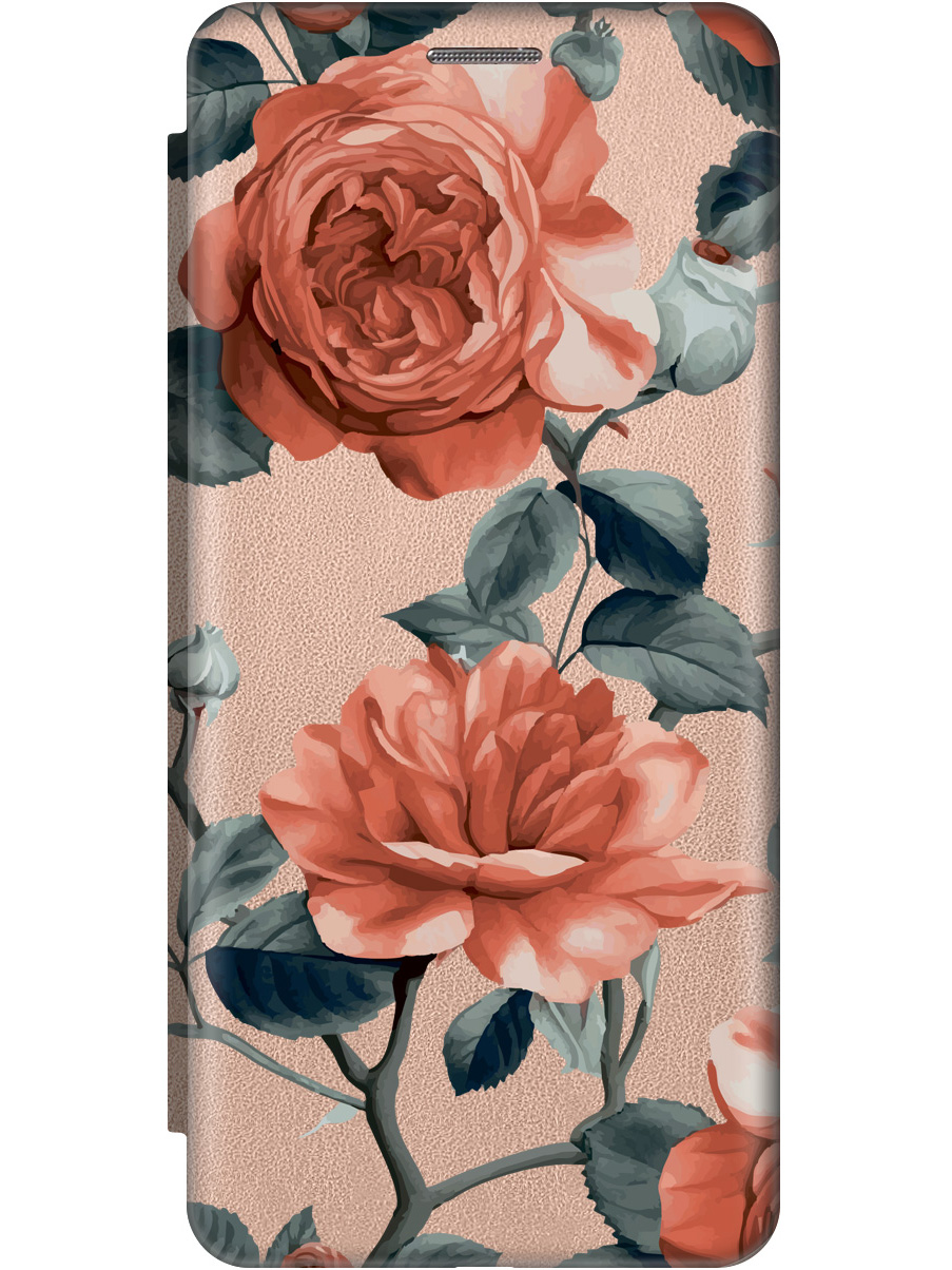 

Чехол-книжка на Apple iPhone Xs / X с принтом "Винтажные розы" золотой, Золотистый;зеленый;красный, 715365423