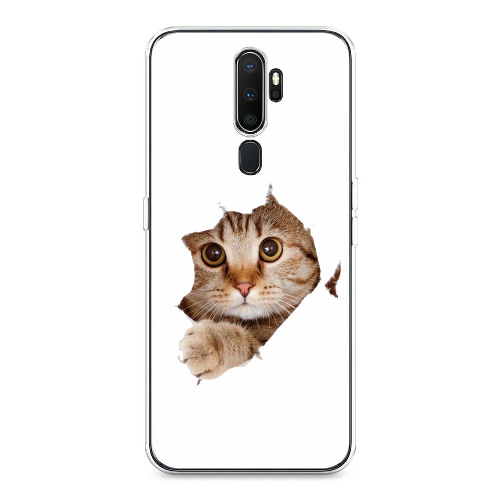 

Чехол на Oppo A5 "Кот и бумага", Белый;коричневый, 251950-1