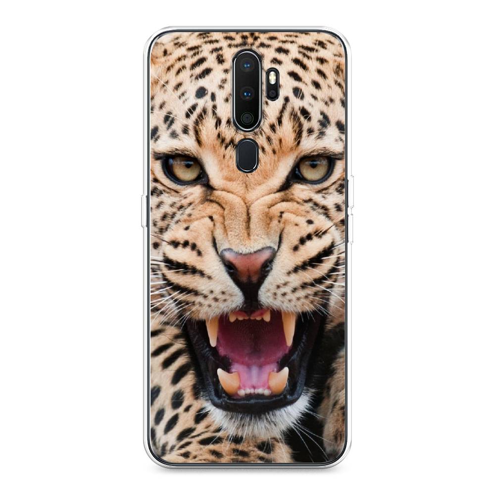 

Чехол на Oppo A5 "Леопард 3d", Бежевый;черный, 251950-6