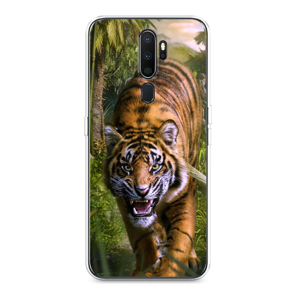 

Чехол на Oppo A5 "Тигр в джунглях 2", Оранжевый;зеленый, 251950-1