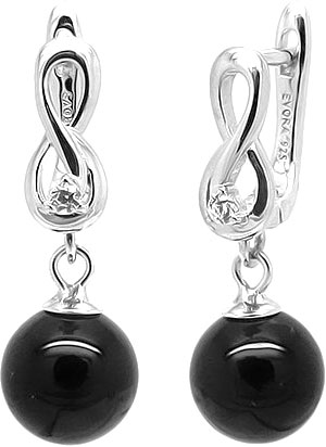 

Серьги из серебра с искусственным жемчугом/фианитом Evora 635645-e, 635645-e