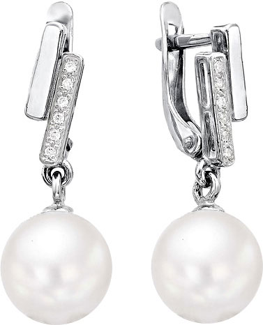 

Серьги женские De Fleur 28403S1 из серебра, культивированный жемчуг/фианит, 28403S1