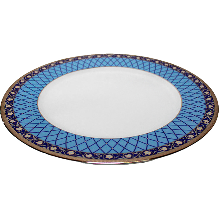 

Тарелка мелкая Thun Cairo Сетка на синем 25 см, Белый;синий