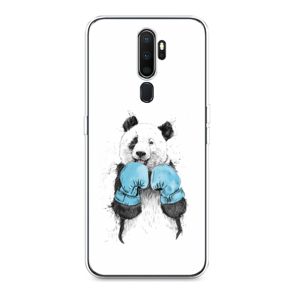 

Чехол на Oppo A5 "Панда боксер", Голубой;белый;серый, 251950-1