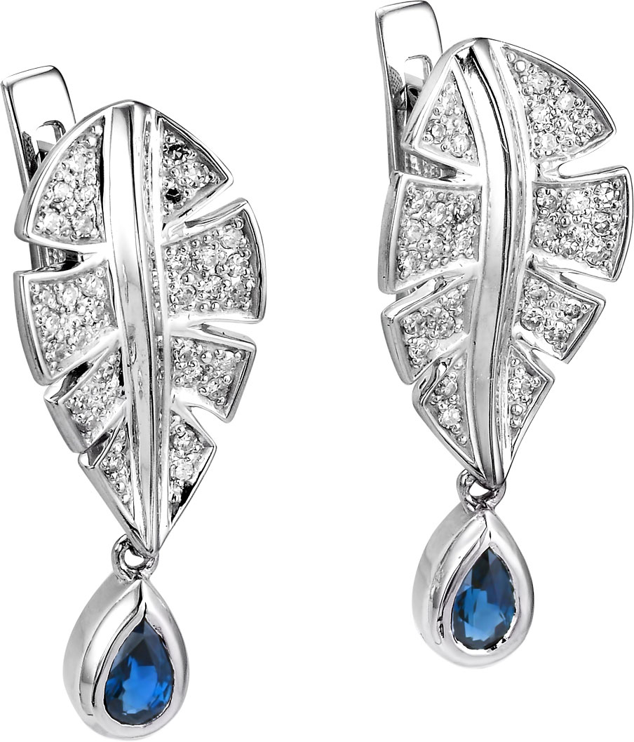 

Серьги из серебра с фианитом swarovski Kabarovsky 12-086-70800, 12-086-70800