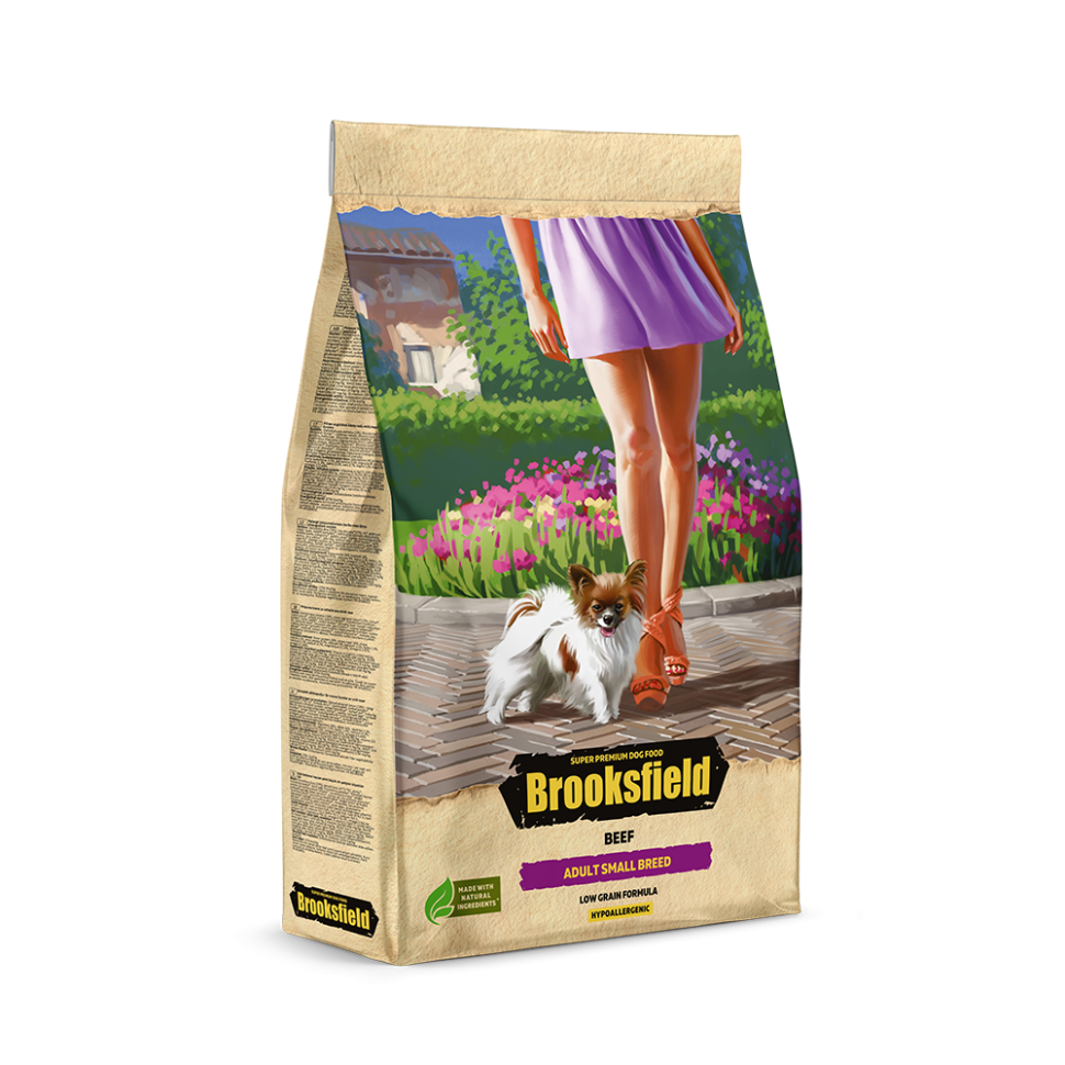 Сухой корм для собак Brooksfield Low Grain Adult Dog, мелких пород, говядина, рис, 6 кг