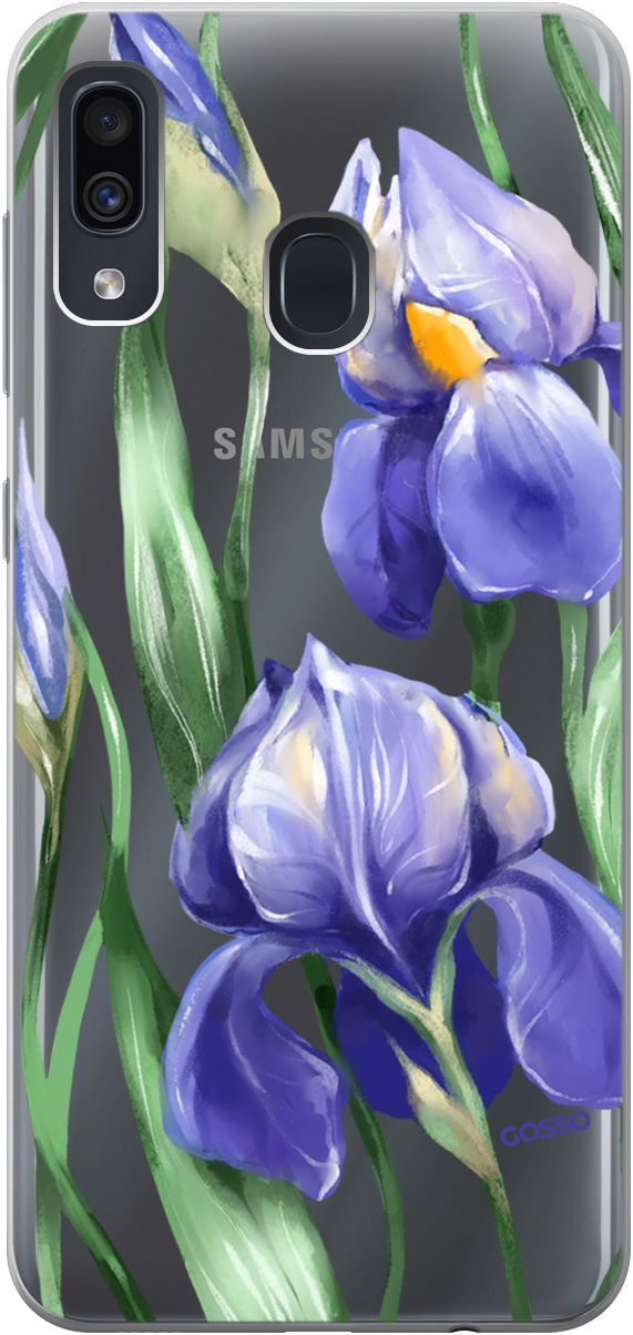 

Чехол на Samsung Galaxy A20/A30 "Amazing Irises" прозрачный, Прозрачный;белый, 681