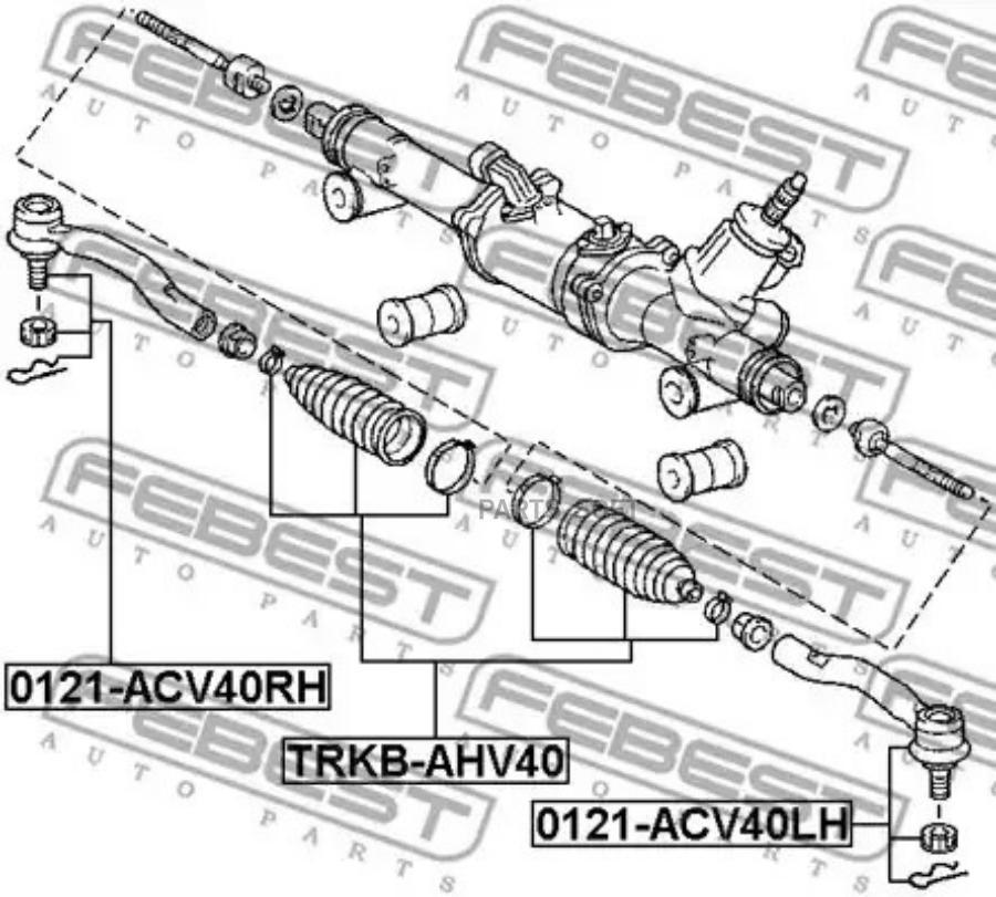 

FEBEST Пыльник рул.тяги TOYOTA HARRIER HV MHU38 4WD 2005-2012 FEBEST TRKB-AHV40