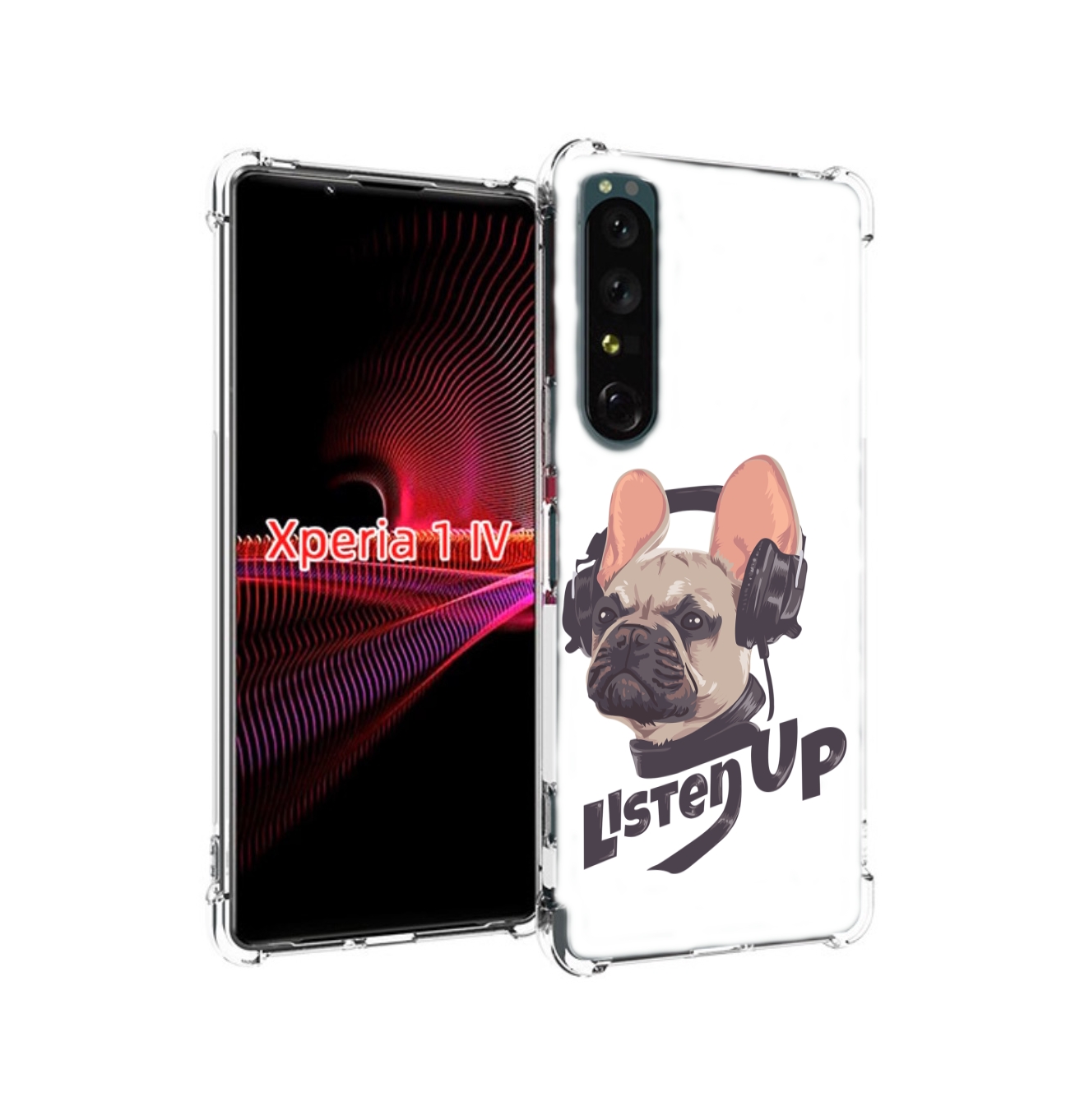 

Чехол накладка MyPads бульдог-слушает-музыку для Sony Xperia 1 IV, Прозрачный, Tocco