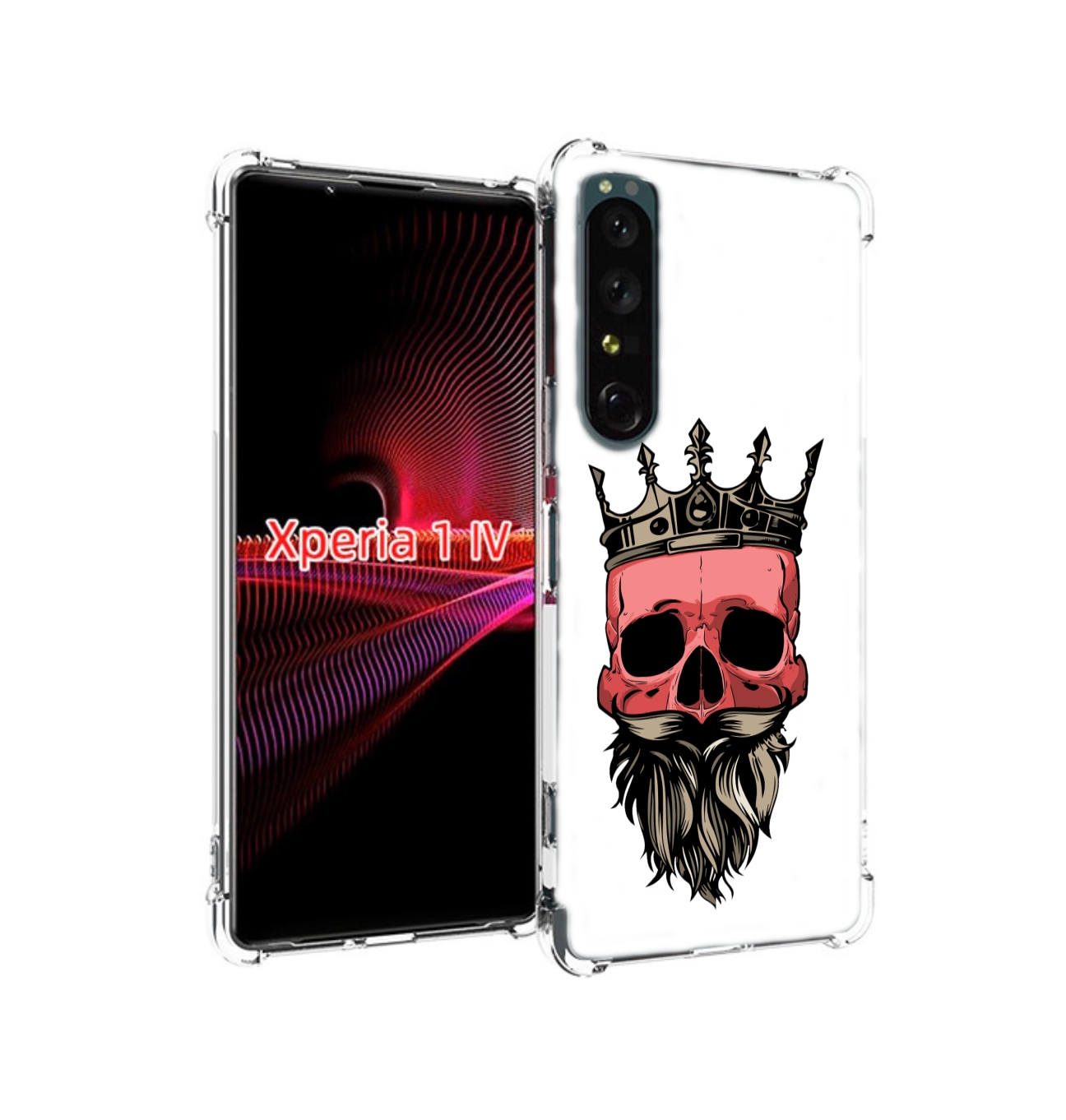 

Чехол накладка MyPads бородатый красный череп мужской для Sony Xpe..., Прозрачный, Tocco