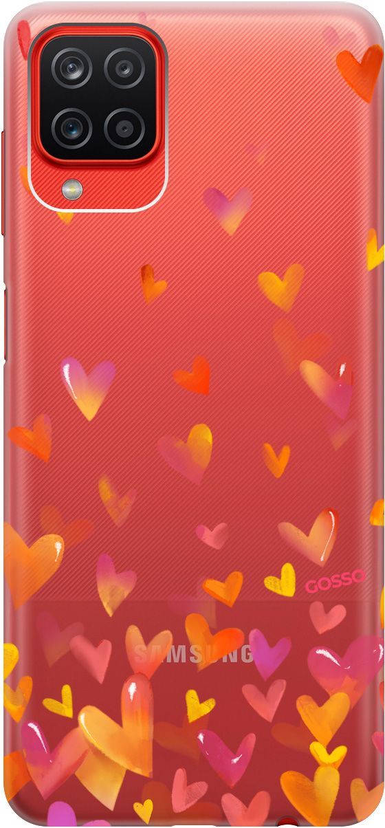 

Чехол на Samsung Galaxy A12/M12 с принтом "Flying Hearts" прозрачный, Прозрачный;желтый, 251