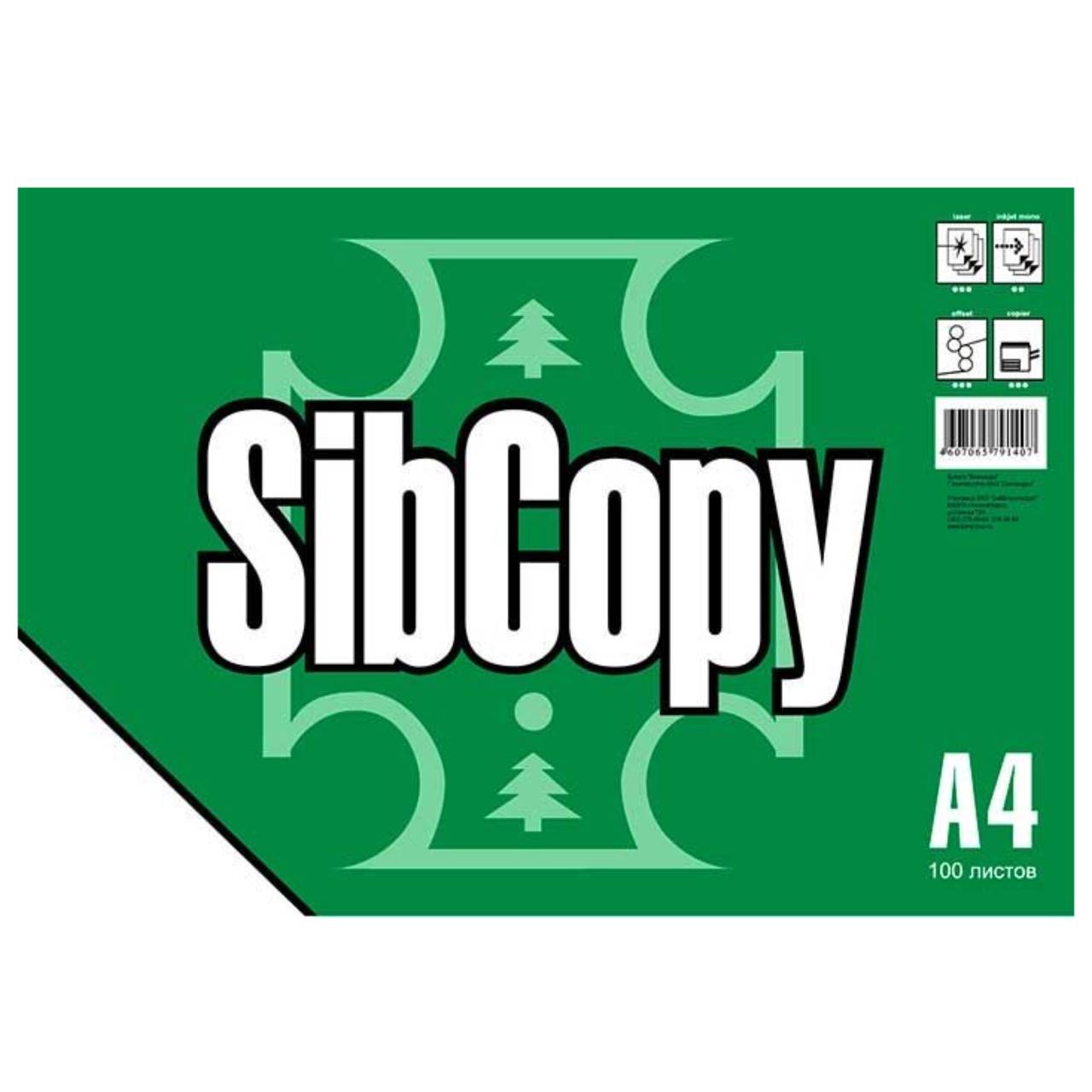 

Сиббланкоиздат "Sibcopy" 80 г, А4, 100 листов, Белый