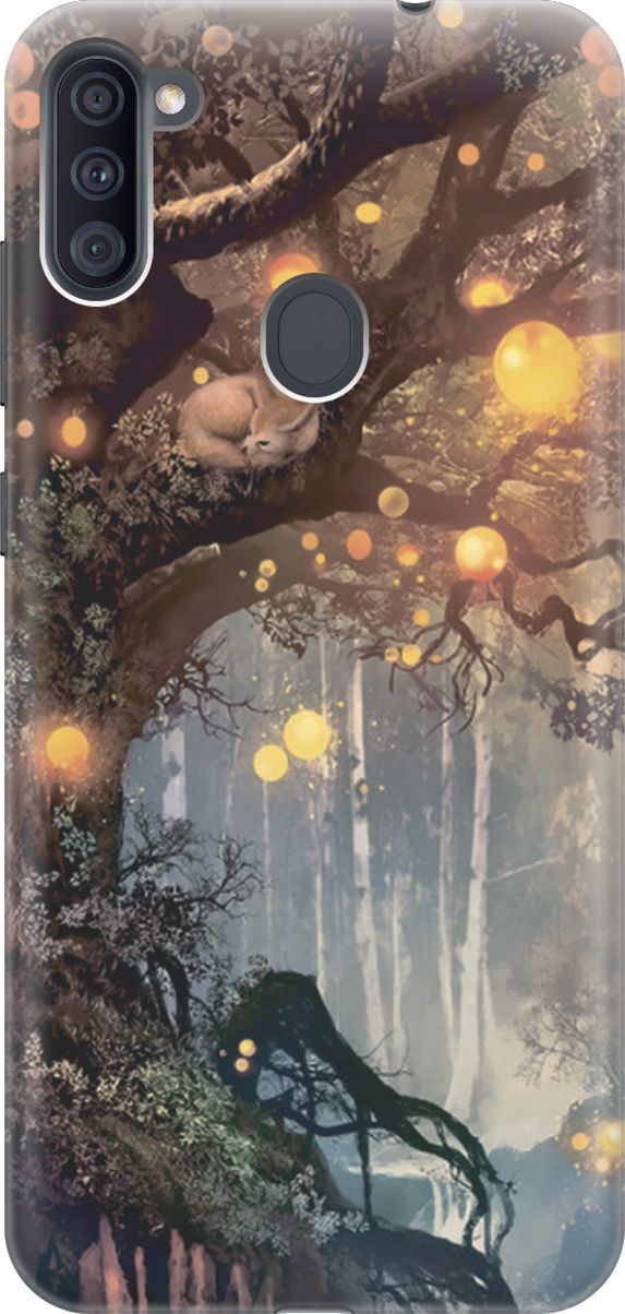 

Чехол на Samsung Galaxy A11/M11 с принтом "Лиса на древе", Желтый;оранжевый, 187