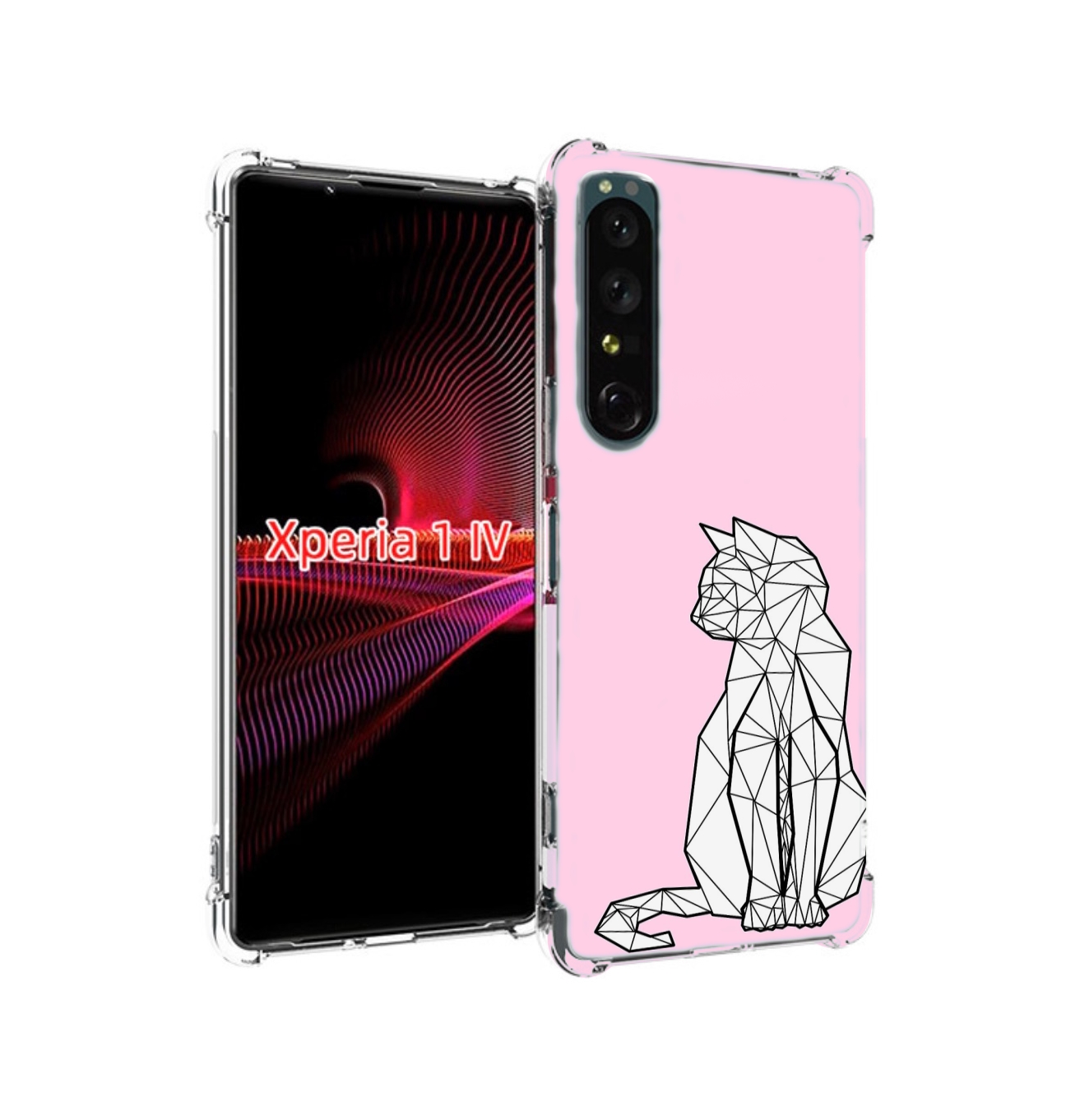 

Чехол накладка MyPads белый котик с гранями для Sony Xperia 1 IV, Прозрачный, Tocco