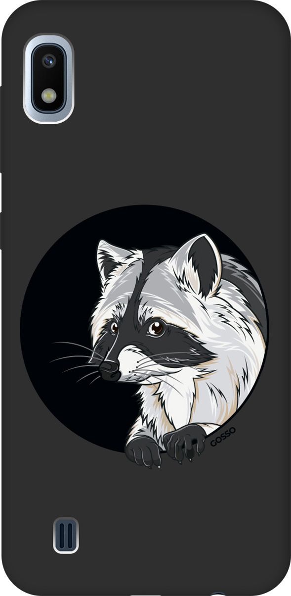 

Матовый чехол на Samsung Galaxy A10 с принтом "Raccon in a Hollow" черный, Черный;белый, 611