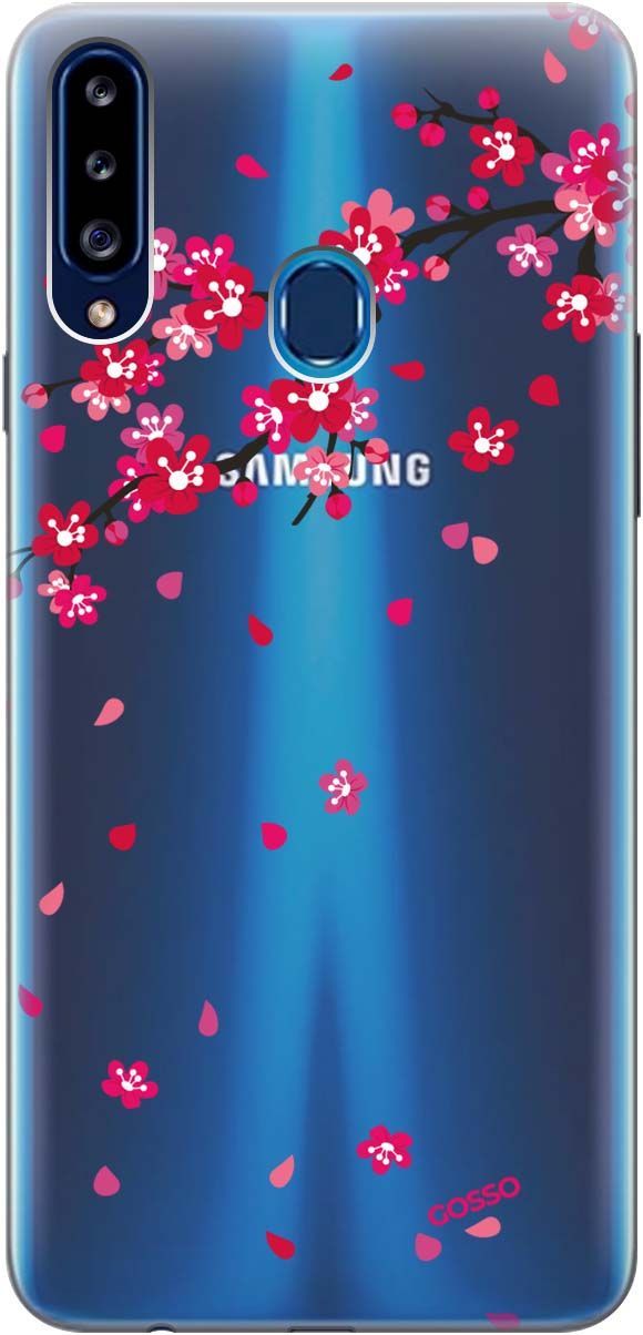 

Силиконовый чехол на Samsung Galaxy A20s с 3D принтом "Sakura" прозрачный, Прозрачный;коричневый, 682