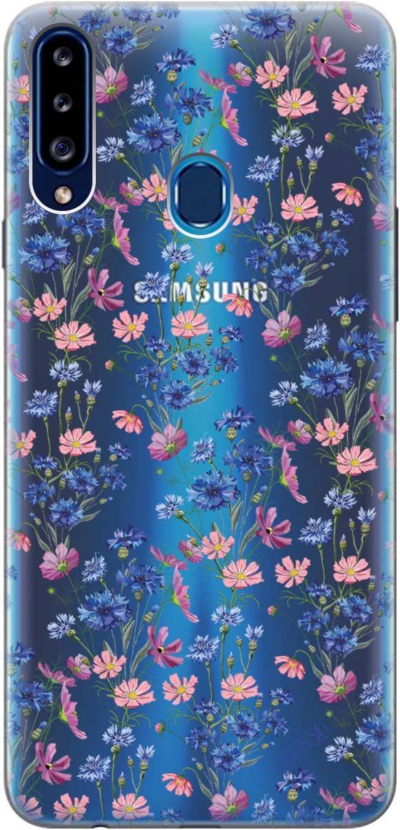 

Чехол на Samsung Galaxy A20s с принтом "Lovely Cornflowers" прозрачный, Прозрачный;голубой, 682