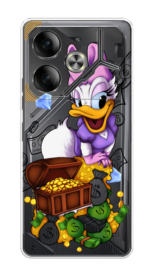 

Чехол на Tecno Pova 6 "Rich Daisy Duck", Коричневый;белый;фиолетовый, 305350-1