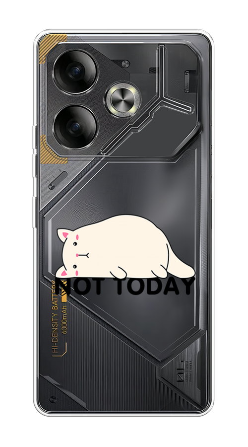 

Чехол на Tecno Pova 6 "Cat not today", Белый;розовый;черный, 305350-1