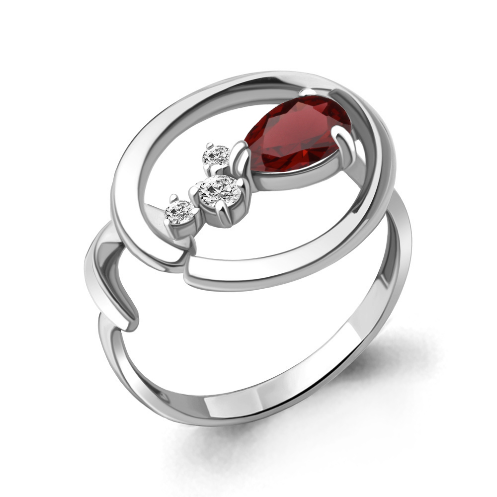 

Кольцо из серебра с гранатом Aquamarine Aquamarine 6954403А_925_р р. 17,5, 6954403А_925_р