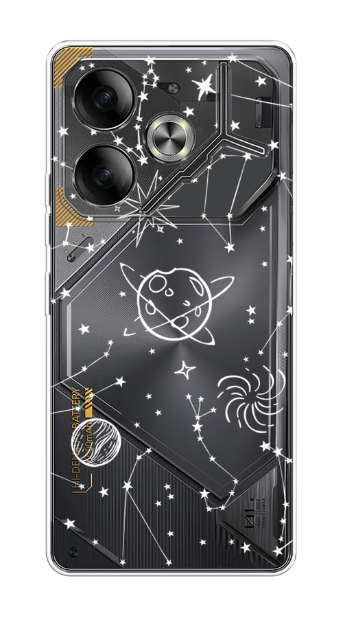 

Чехол на Tecno Pova 6 "Планеты в космосе", Белый, 305350-1