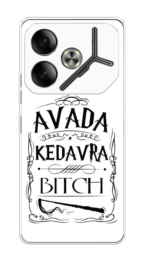 

Чехол на Tecno Pova 6 "Avada kedavra bitch", Белый;серый;черный, 305350-1