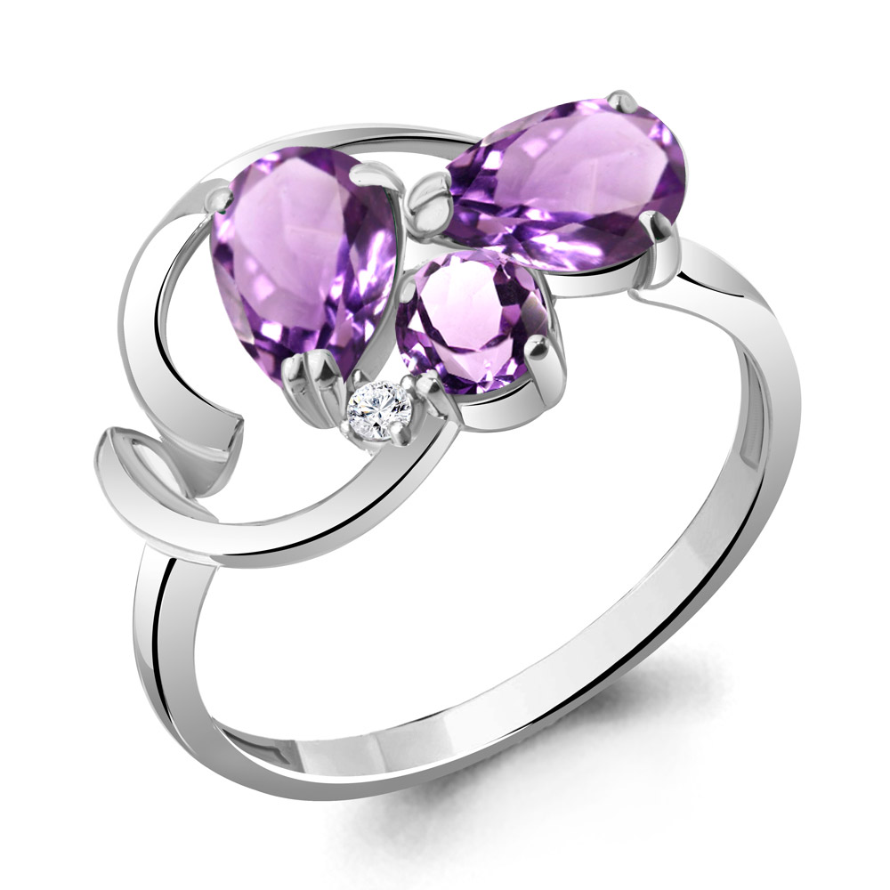 

Кольцо из серебра с аметистом Aquamarine Aquamarine 6954304А_925_р р, 6954304А_925_р