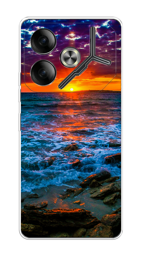 

Чехол на Tecno Pova 6 "Закат 1", Оранжевый;синий, 305350-1