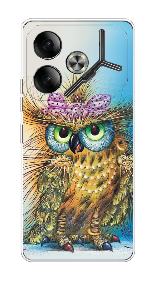 

Чехол на Tecno Pova 6 "Модная сова", Коричневый;голубой, 305350-1