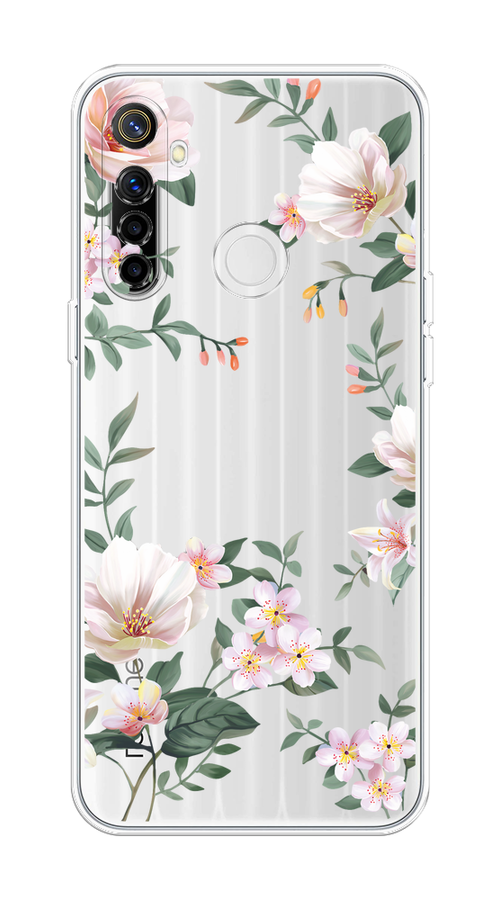 

Чехол на Realme 6i "Beautiful white flowers", 252950-1