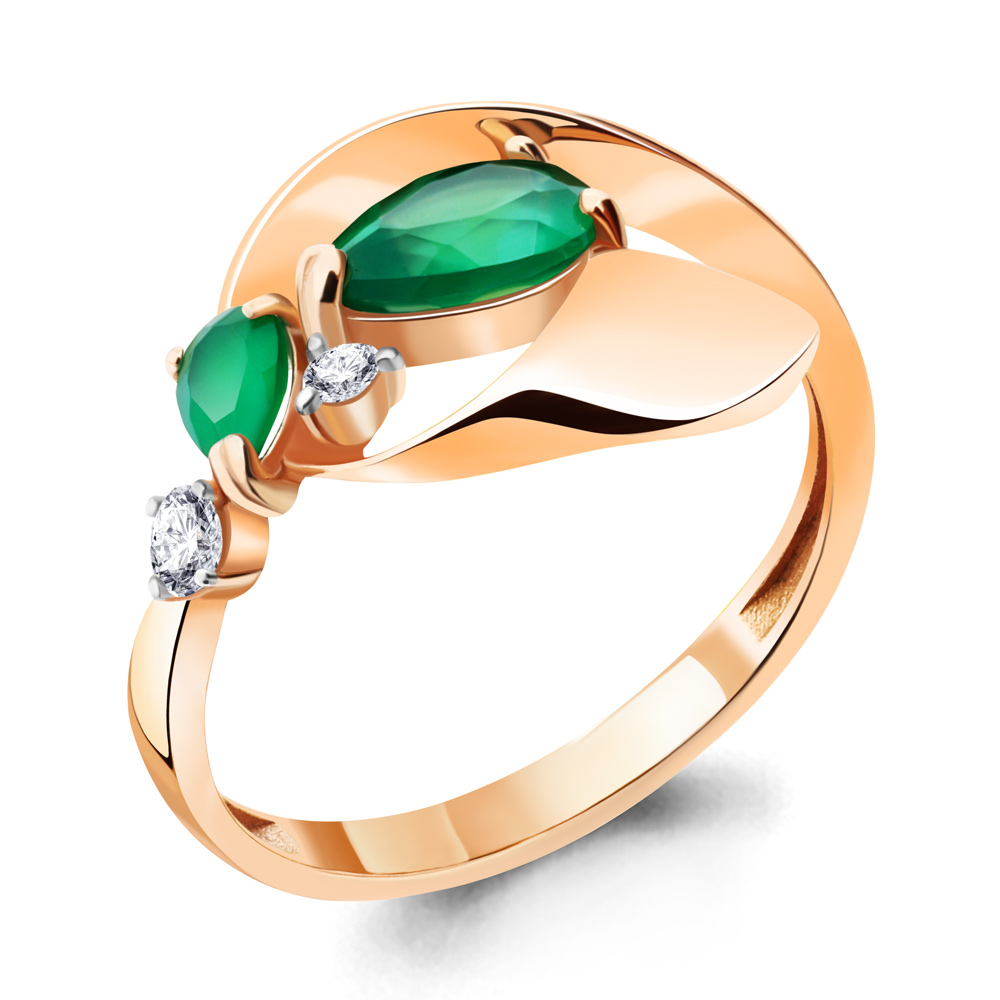 

Кольцо из серебра с агатом\фианитом Aquamarine Aquamarine 6954109А_925_з р. 17, 6954109А_925_з
