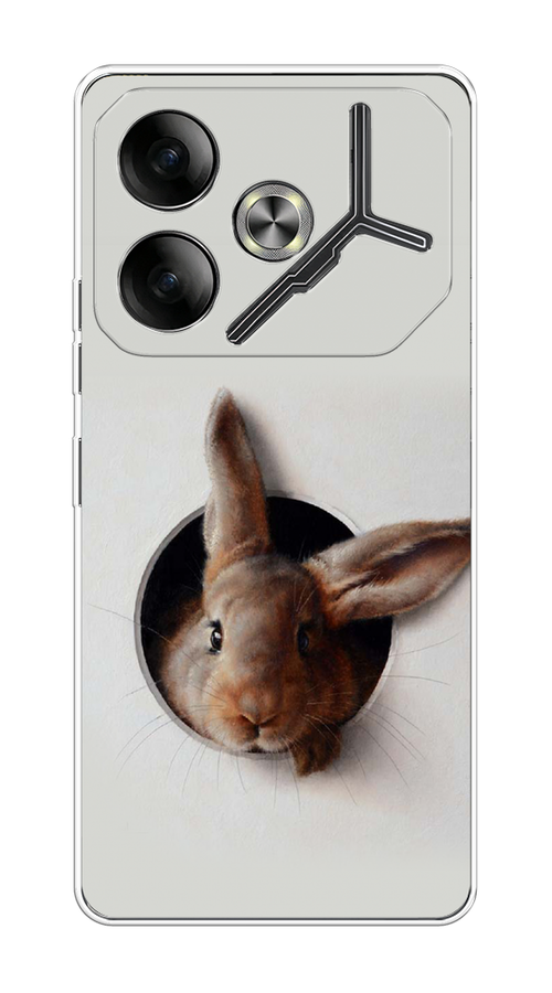 

Чехол на Tecno Pova 6 "Любопытный кролик", Серый;коричневый, 305350-1